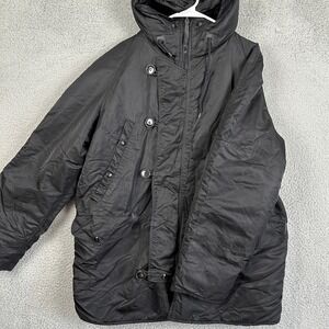 Alpha Industries N3B Mens XL Extreme Cold Weather Parka Jacket Black Fur Hoodie